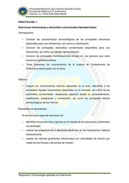 Soluciones Intravenosas Y Electrolitos Concentrados Hemoderivados Linda Milena Le N G Mez Udocz