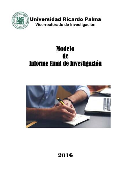 Modelo de Informe Final de Investigación