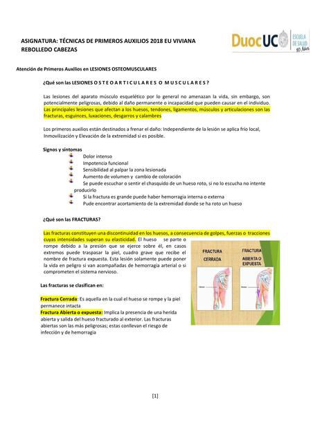 Primeros Auxilios en Lesiones Osteomusculares 