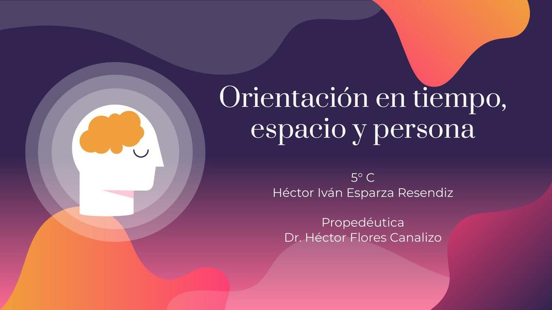 Orientación en espacio, tiempo y persona