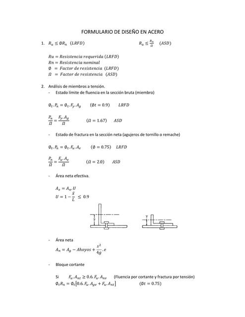 Formulario de Diseño en Acero 