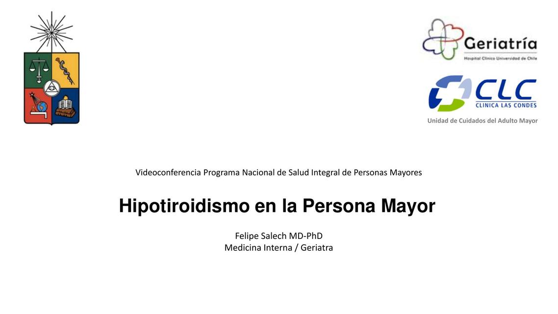 Hipotiroidismo en la Persona Mayor