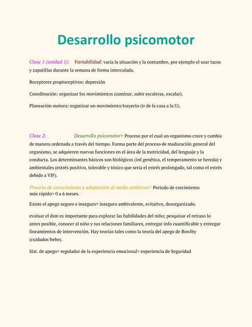 Desarrollo Psicomotor