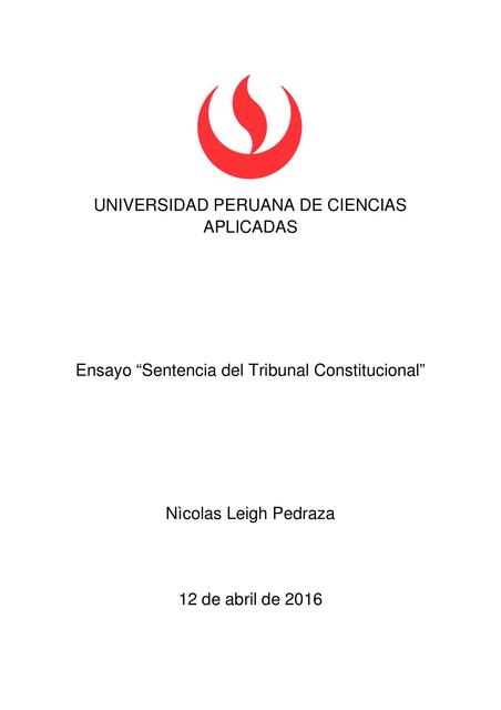 Ensayo sobre el tribunal constitucional