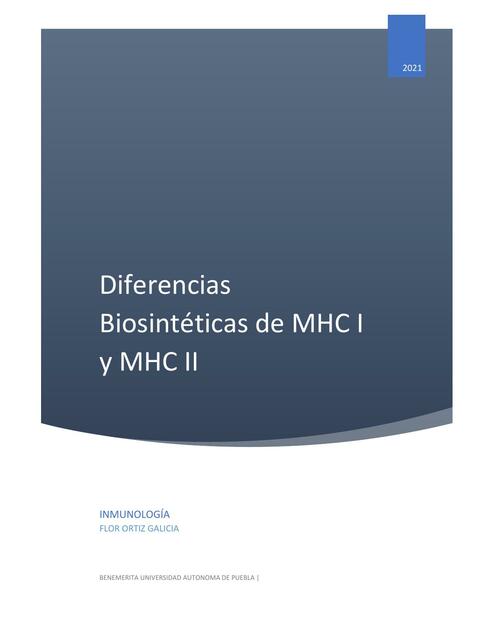 Diferencias Biosintéticas de MHC I y MHC II