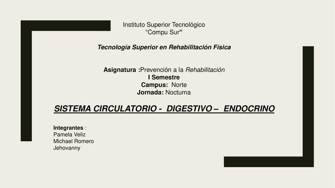 Sistema Circulatorio- Digestivo- Endocrino 