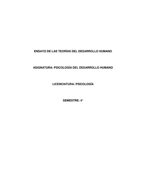 Ensayo de las Teorías del Desarrollo Humano 