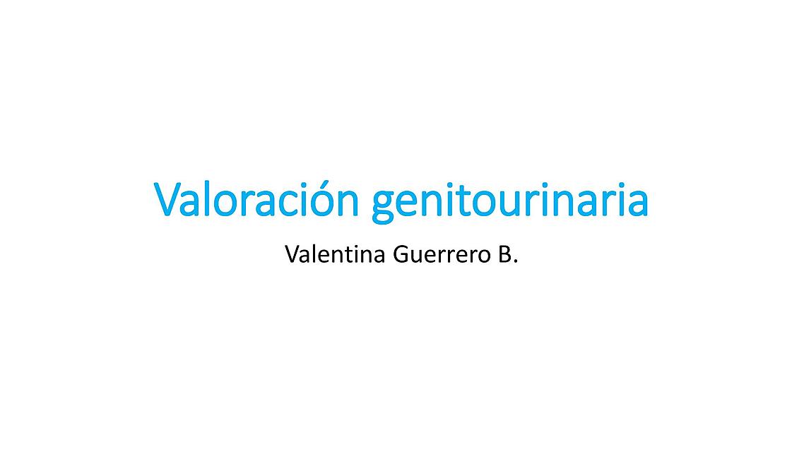 Valoración genitourinaria