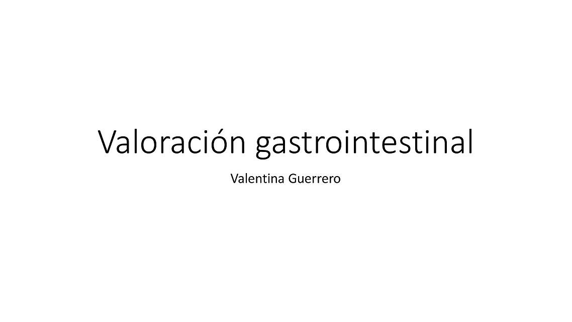 Valoración gastrointestinal