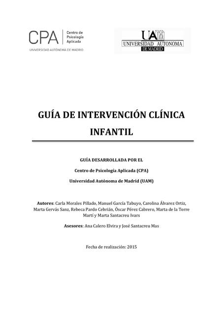 Guía de Intervención Clínica Infantil 