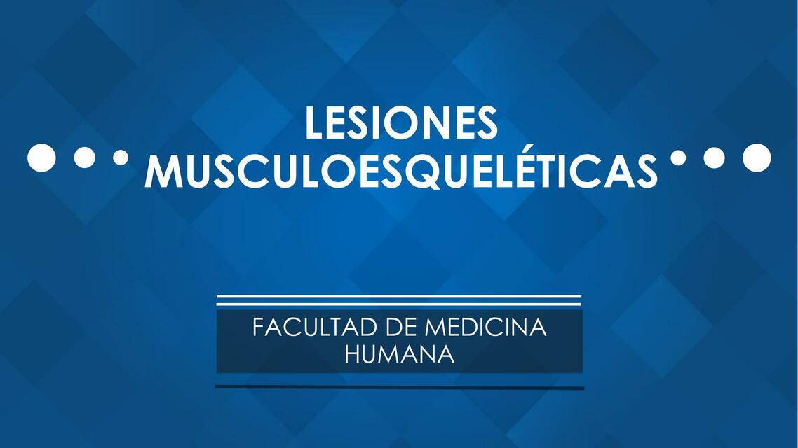 Lesiones Musculoesqueléticas 