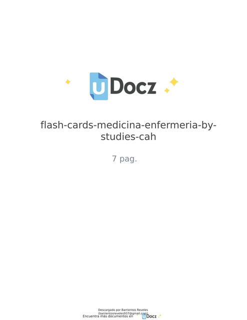 Flash Cards Medicina- Enfermería 