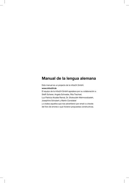 Manual de la Lengua Alemana