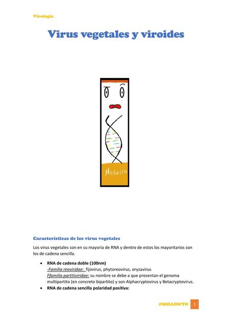 VIRUS VEGETALES Y VIROIDES 