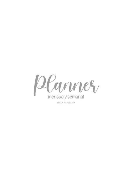 Planner Mensual/Semanal