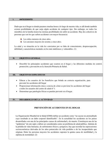 Informe de Prevención de Riesgos