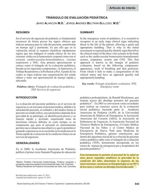 Triángulo de Evaluación Pediátrica