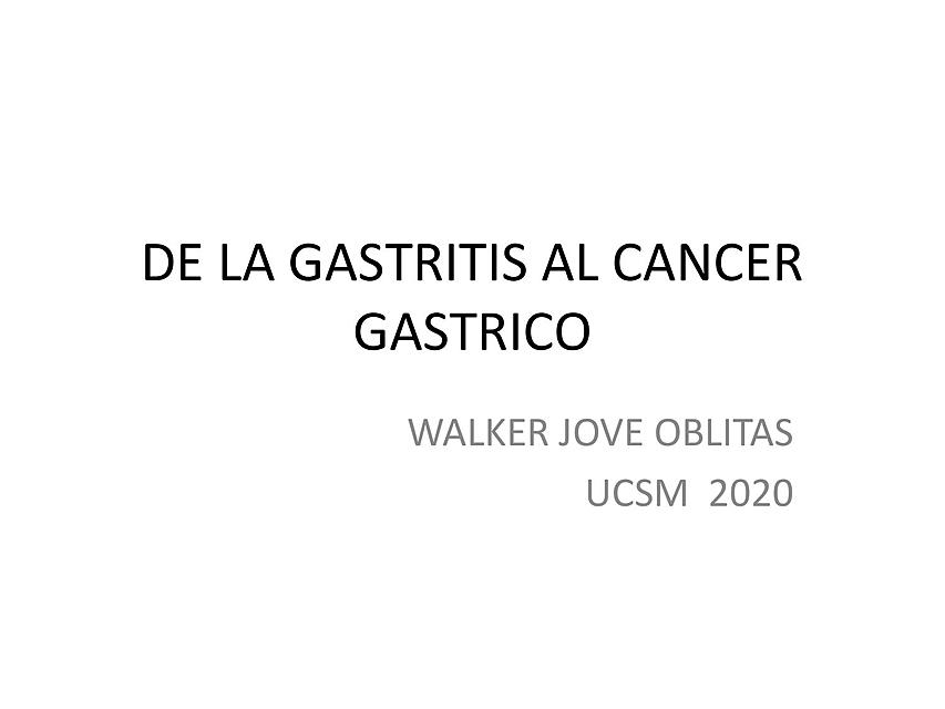 CANCER GASTRICO