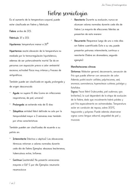Fiebre Semiología Isa Kniess Udocz