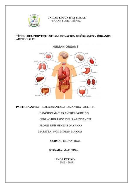 Donación de Órganos y Órganos Artificiales 