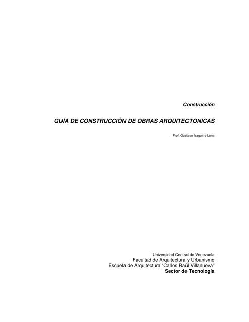 Guía de construcción de obras arquitectónicas