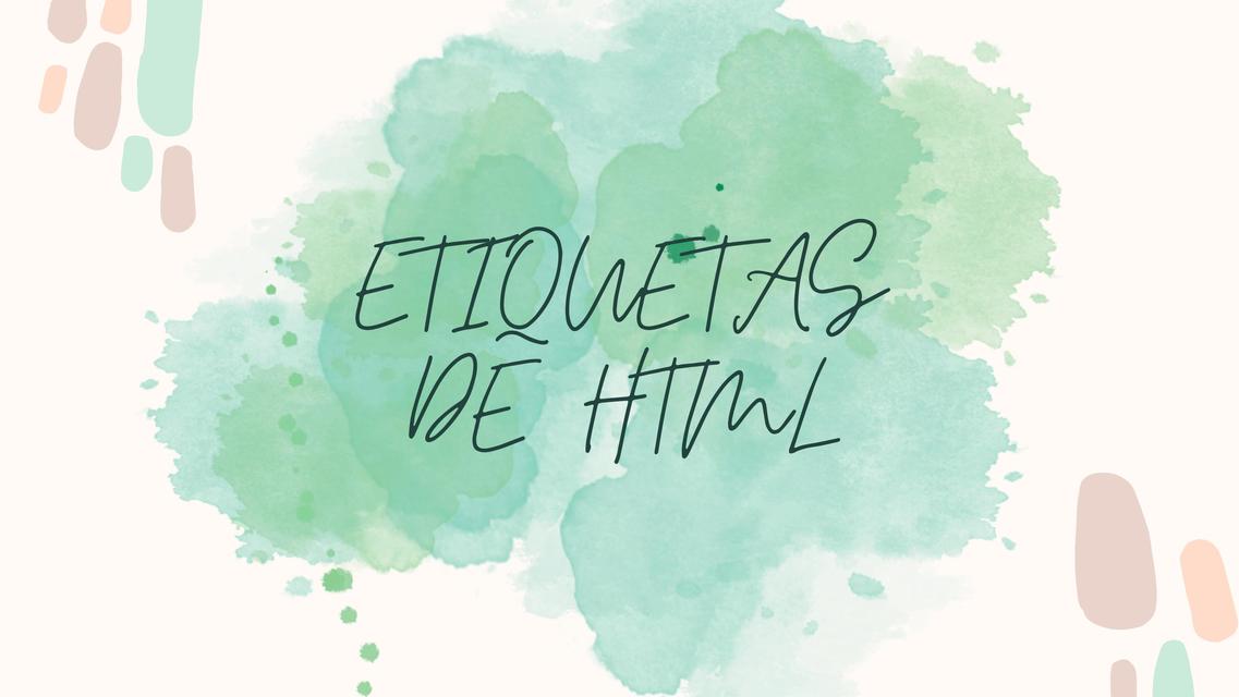 Etiquetas de HTML