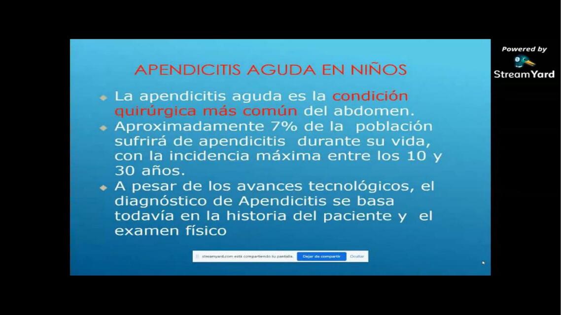 Apendicitis en Pediatría 