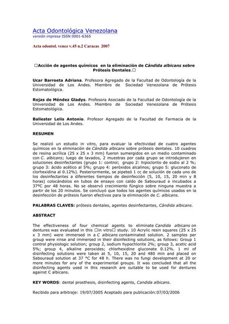 Acta Odontológica Venezolana