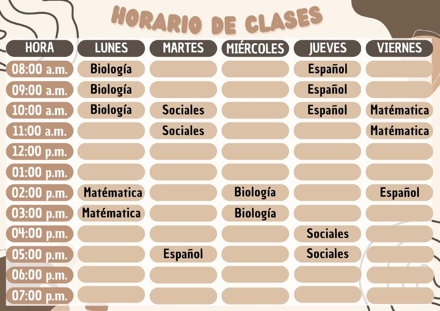 Horario de Clases