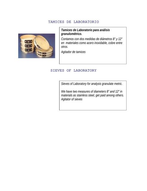 Tamices de Laboratorio 