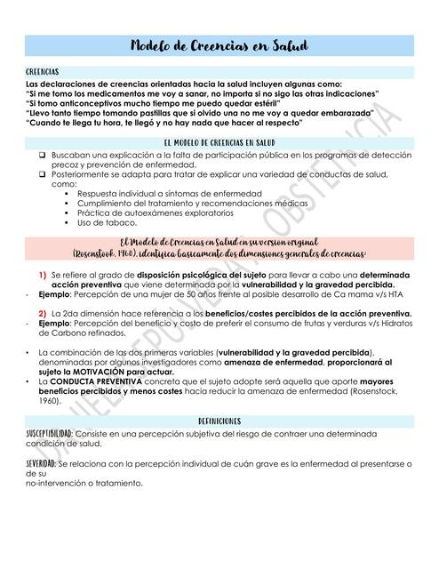 Modelo de Creencias en Salud