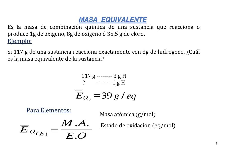 Masa Equivalente Study Ingenieros UDocz