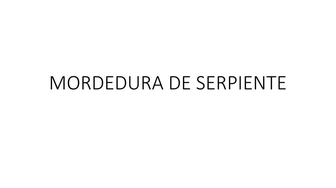 Mordedura de Serpiente