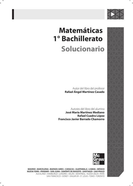 Matemáticas 1 bachillerato solucionario