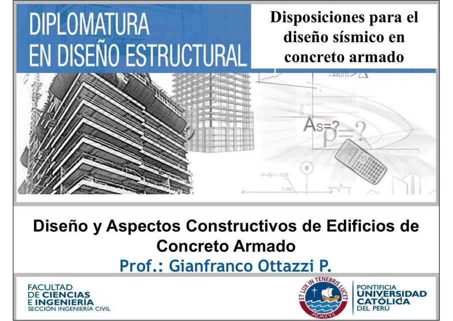 Disposiciones para el Diseño Sísmico en Concreto Armado