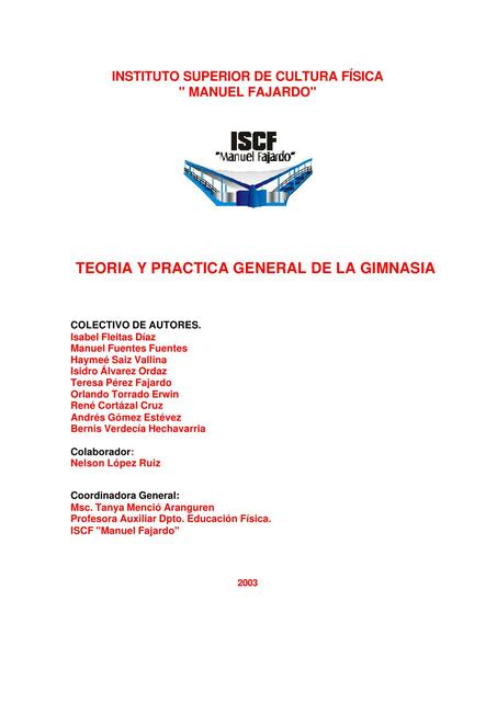 Teoría y Práctica General de la Gimnasia 