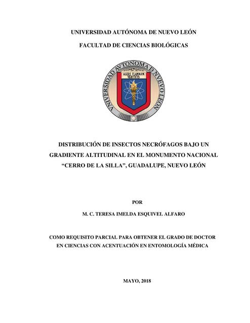 Distribución de Insectos Necrófagos Bajo un Gradiente Altitudinal 