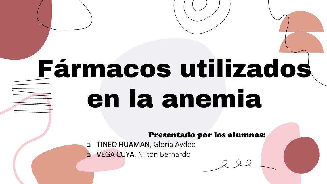 Fármacos utilizados en anemia