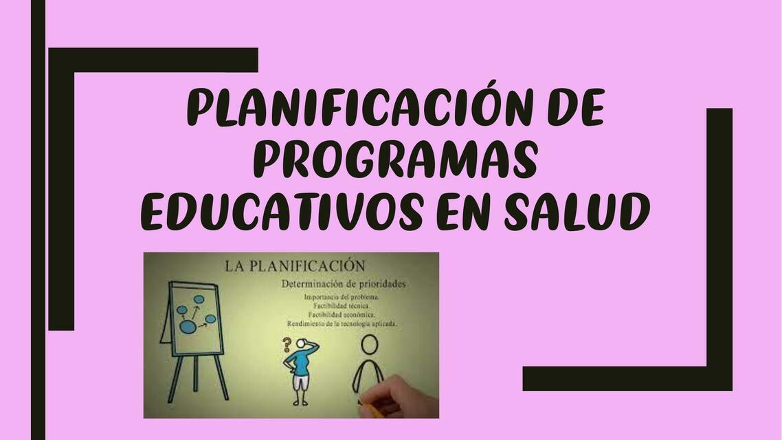 Planificación de programas educativos de salud