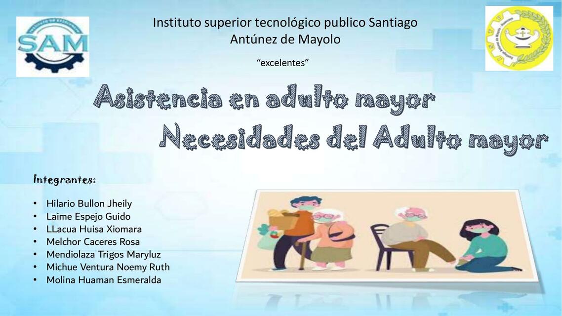 Asistencia en Adulto Mayor- Necesidades del Adulto Mayor 