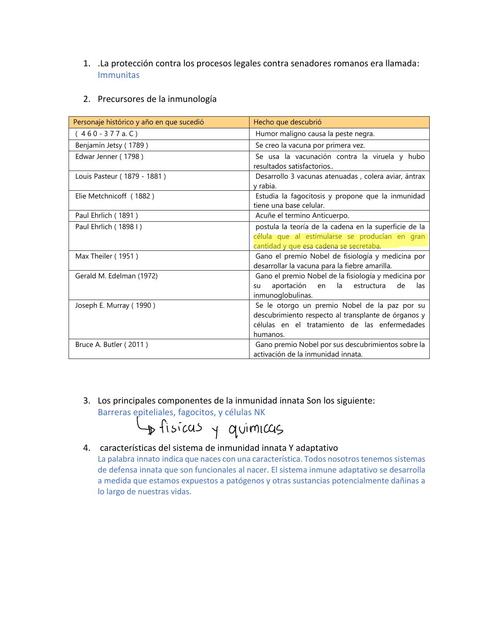 Preguntas básicas de inmunología 