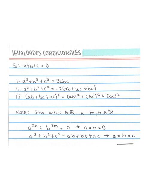 Igualdades condicionales (Flashcard)