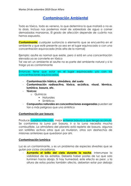 Contaminación Ambiental y su Efecto en Fauna Silvestre