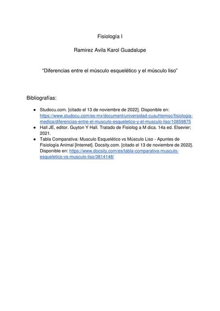 Diferencias entre el musculo esquelético y el musculo liso 