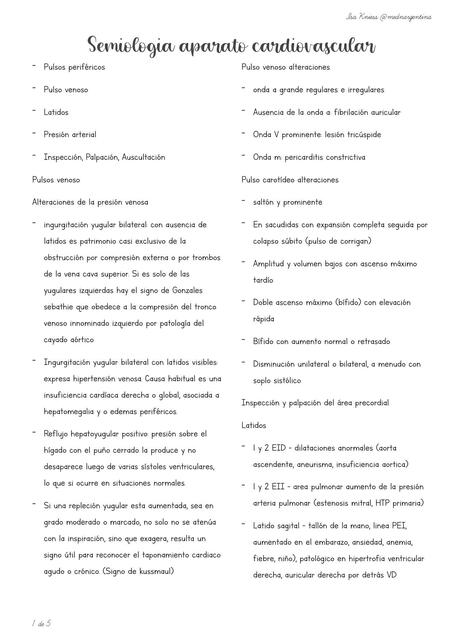 Examen fisico cardiovascular anormal IC