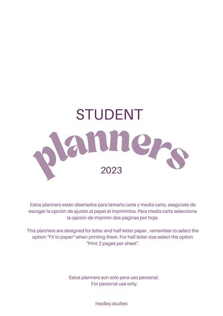 Student planners