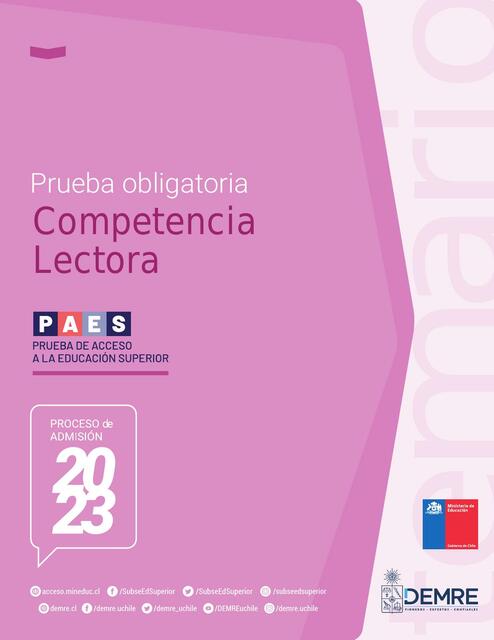 Temario Competencia Lectora PAES Actualizado | valentina arriagada | uDocz
