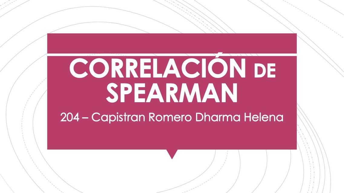 Correlación Spearman