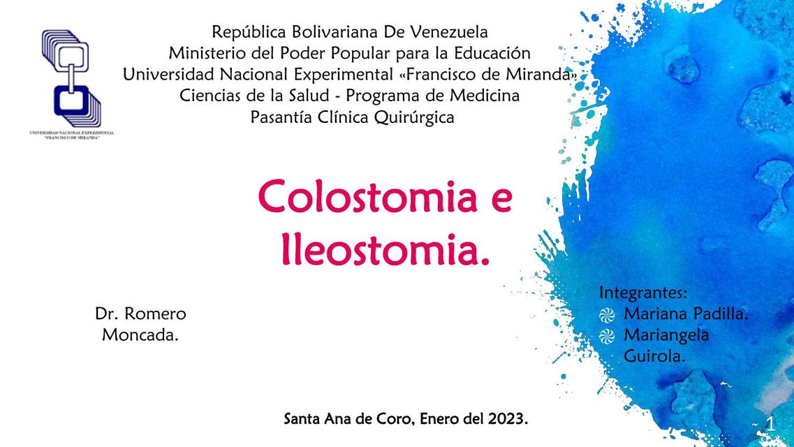 Colostomía e ileostomía 