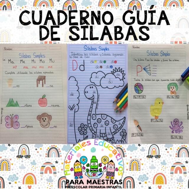 Cuaderno Guía con sílabas recopilado por Materiales